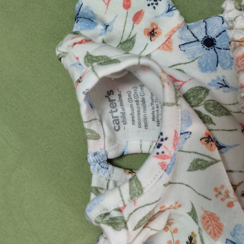 9 Piece Carter's Newborn Girl Clothing with Floral Dress and Onesies - Picture 2 of 16